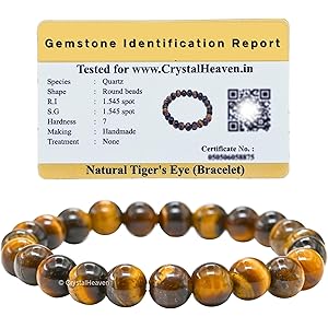 Crystal Heaven Certified Crystal Bracelet for Women Men with Healing Crystal and Reiki Stone - Original Authentic Elastic Beaded Bracelet for Money, Success & Positive Energy