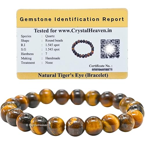 Crystal Heaven Certified Crystal Bracelet for Women Men with Healing Crystal and Reiki Stone - Original Authentic Elastic Beaded Bracelet for Money, Success & Positive Energy