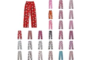 GÉNÉRIQUE 𝑯ello 𝙆itty Pyjama Pantalon Femmes Noël Flanelle Pyjamas Filles Polaire Chaud Dessin Animé en Laine Kawaii à La Mode Pyjamas Flannel Pantalons Femme Hiver Imprimé Maison Décontracté Pyjama Pantalon
