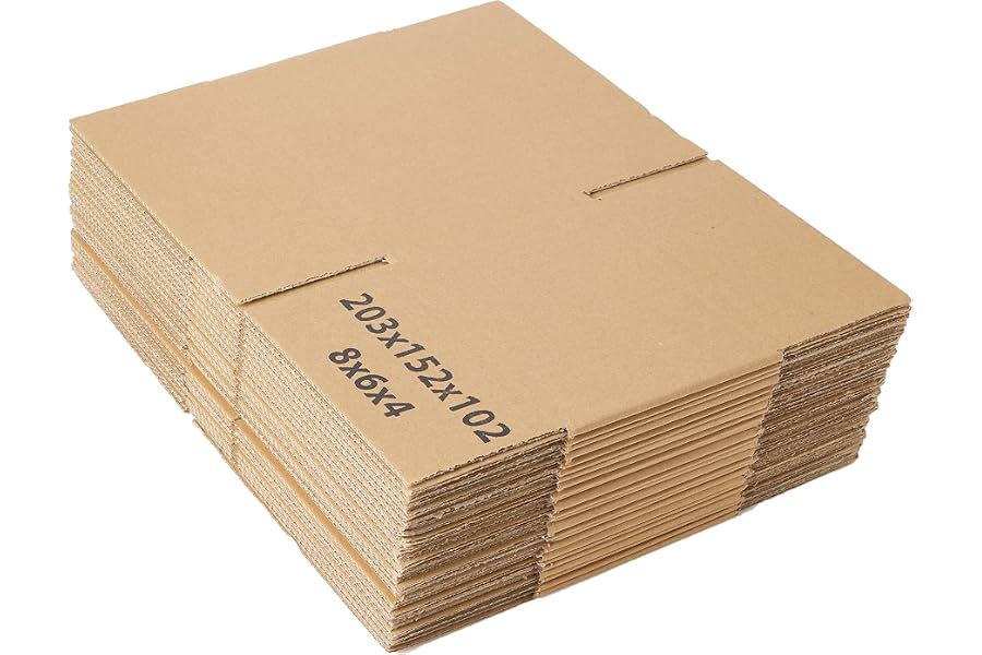 Triplast 203 x 152 x 102mm Small Single Wall 8x6x4" Shipping Mailing Postal Gift Cuboid Cardboard Boxes (Pack of 25)