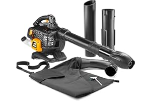 Souffleur/aspirateur thermique McCulloch GBV 322 VX : Souffleur/aspirateur de jardin d'une puissance de 800 watts, puissance d’aspiration de 45 l, 370 km/h (N° d’art. 00096-78.653.01)