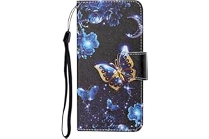 ChoosEU Coque pour Xiaomi Redmi Note 12 5G / Poco X5 5G Cuir Etui avec Silicone Souple Portefeuille Antichoc Étui à Rabat et Folio Motif Support pour Filles Femmes Protection Housse - Papillon Or