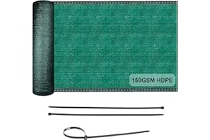 COOL AREA Brise Vue Occultant 150g/m² HDPE 1.8x10m Protection Solaire Anti-Tears Protection Vie Privée pour Jardin et Balcon, Fixations Incluses-Vert