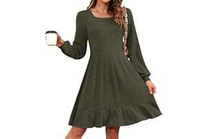 AUSELILY Robe Hiver Femme Robe Élégante À Manches Longues en Tricot