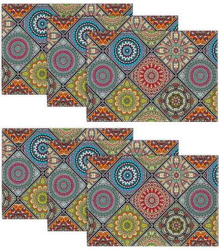 DaDa Bedding Tischsets 'Hint Of Mint Floral' – 4 Stück, 33x48 Cm, Gesteppte Baumwolle In Elfenbein