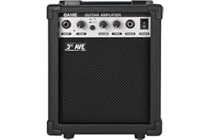 3rd Avenue Amplificatore per chitarra da 10 W 3rd Avenue con uscita per cuffie, interruttore overdrive, regolatore del tono – Compatto amplificatore da pratica portatile – Nero