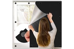 BKSAI Magnetyczne zaciemnienie okienne, 200 x 145 cm, materiał zaciemniający, zapięcie magnetyczne, bez wiercenia, ochrona przed słońcem, zdejmowane, na urlop, do wnętrz, skośnych okien