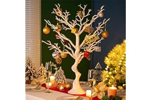 ‎SZIQIQI Sziqiqi Künstlicher Deko Baum Wunschbaum Weihnachtsbaum für Tische Hochzeit Party, Perfekt für Ostern Erntedankfest Home Festival Party Weihnachten Hochzeit Empfangstisch Deko, Weiß
