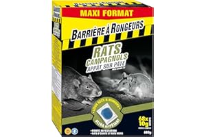 BARRIERE A RONGEURS Rats et Campagnols, Appât sur Pâte Maxi Format 680 g, Lieux secs et humides, BARACAMPAT680, Nicht Zutreffend