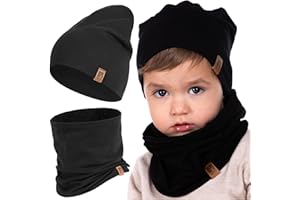 HEYO Kinder Set Beanie Mütze Schlauchschal Baumwolle Rundschal weich Mädchen Jungen Herbst Frühling Frühlinsset Herbstset