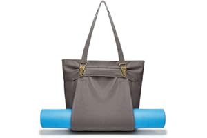 KUAK Yoga Mat Bag with Adjustable Yoga Mat Holder Pocket Fits Most Size Mats, Large Canvas Yoga Mats Tote Bags and Carriers, Yoga Mat Carryall Bag for Women, Gym, Pilates, Workout