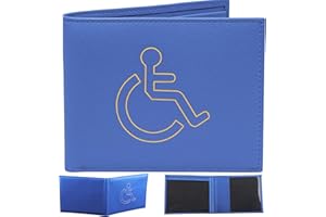 Soft Leather Disabled Badge Holder Wallet Disability Parking Badge Cover Holder by Hithika Disabled Blue Badge Display Holder (Blue)