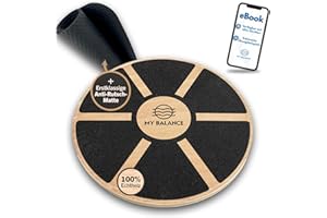 ‎MY BALANCE My Balance Premium Balance Board inkl. Antirutschmatte I Hochwertiges Wackelbrett mit E-Book I Stärkt deine Balance I Balance Board für bessere Fitness
