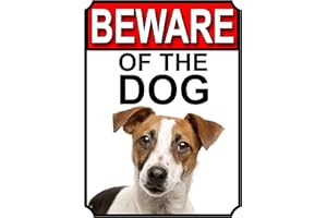 SHAWPRINT 1143H1 Plaque en métal avec Inscription « Beware of The Dog » Jack Russel