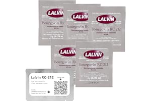 Lalvin RC-212 Weinhefe (5 Pack) - Hefe für Met - Machen Sie Wein Met Apfelwein Kombucha zu Hause - 5 g Beutel - Saccharomyces cerevisiae - Verkauft von CAPYBARA Distributors Inc.