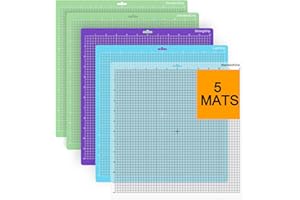 Pavlleen Schneidematte für Cricut –5 Stück 12x12 Schneidematten für Cricut Maker 3/Explore 3/Explore Air/Air 2/Air One, rutschfestes Ersatz-Zubehör für Plotter, Nähen, Quilten und Kunsthandwerk