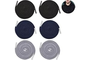 MODLOAN Drawstring Cord, 6 Pcs Replacement Drawstring Cord with Easy Drawstring Threaders 150 cm Universal Cord with Metal Closure Ends for Jackets Sweatshirts Sports Trousers Pants Shoes Coats