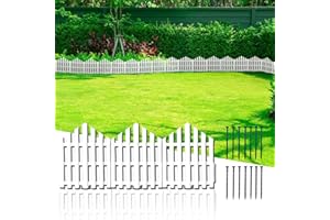 FLAPKWAN No-Dig Garden Edging Border 4m Lawn Edging 37cm Tall for Flower Bed Fence, 14pcs Garden Lawn Edging with Stakes
