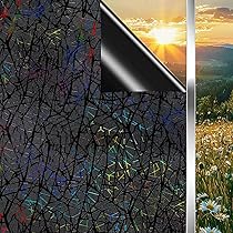 Film Occultant Fenêtre 90x200cm - Effet Arc-en-Ciel 3D Motif Fleurs - Anti-Regard Électrostatique - Pour Maison/Bureau