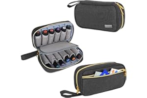 ‎LUXJA Luxja Ätherische Öle Aufbewahrung - Hält 12 Flaschen (5ml-15ml, Auch für Rollerflaschen), Öl Tasche für Zubehör, Schwarz