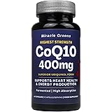 CoQ10 400mg - Highest Strength Ubiquinol Co Enzyme Q10 | Powerful Antioxidant for Heart and Vascular Health, Essential for En