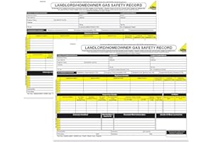 CATERING PARTS UK 2 x Gas Safety Pads - Landlord HOMEOWNER Engineer Gas Safety Check Inspection Record PAD 2 x Books of 50 Sets