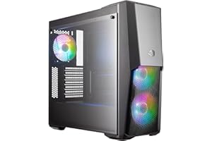 Cooler Master MasterBox MB500 ARGB - Boîtier Moyen tour PC Gamer ATX, panneau demi-maille, 3 x ventilateur 120 mm pré-installés, panneau latéral en verre, flexibles configurations de flux d'air - ARGB