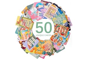 HOMANGA 50 Unique Motivational Note Cards, Inspirational Kindness Cards for Kids, Encouragement Affirmations Card for Kids, Positive Notes Card for Students, Teachers