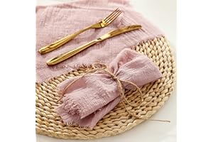 Dloapesy Pink Watercolor Cotton Napkins, Set of 6, 42x42cm, Perfect for Weddings, Parties, Everyday Use