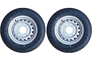 LEISURE MART A pair of 165R13C 96/94R 165 x 13 inch 8 ply trailer tyre on 4 stud 5.5 inch PCD rim Pt no. LMX1936 PLEASE ENSURE YOU HAVE CHECKED YOUR PCD BFORE ORDERING