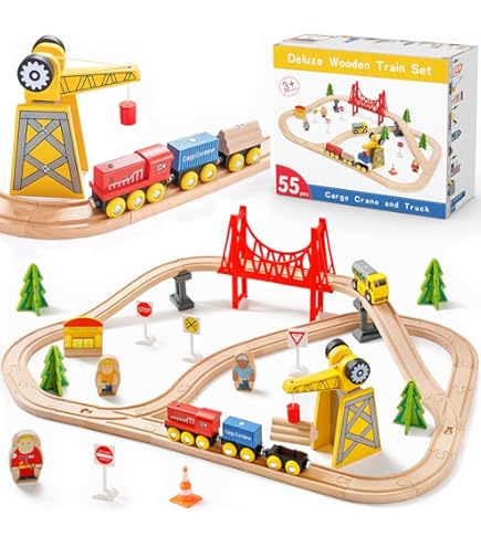 Trenino Legno Baroni Toys Trenino Giocattolo In Legno Per Bambini