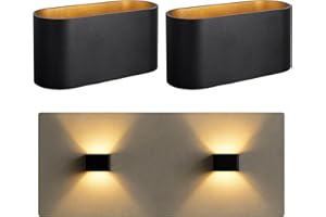 ‎SSC-LUXON SSC-LUXon 2 Stück JOBERO Wandleuchte Innen schwarz - Wandlampe Gold Design Up Down Leuchte Fassung für 1x G9 Leuchtmittel