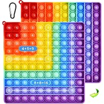 Pop It 2 En 1 De Matemáticas – Tablas De Multiplicar Y Números Del 1 Al 100 En Silicona, Juguete Antiestrés De 20x20 Cm Para Niños Y Adultos