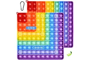 JOZMMZEOOA Pop It,Push Bubbles Jouet Popit 2 in 1 Fidget Toys Table de Multiplication Poppers Silicone Anti Stress Enfant Jouets,Educatifs Maths Jouets Éducatifs Multiplication D'Addition Enfant