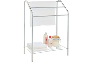 WINK DESIGN Air Porta Asciugamani con Mensola, Metallo, Bianco, 83x57.5x26 cm