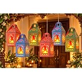 Divyakosh Diwali Decorations, Paper hangings 6 pcs with 6 led Lights, Gift Items - Decoration hangings Latkan/Toran/Wall hang