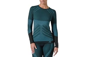 Risalti Maglia Termica Donna Manica Lunga Energy - Intimo Termico Traspirante a Compressione, Senza Cuciture ed Etichette per Sci, Trekking, Running, Ciclismo - Made in Italy