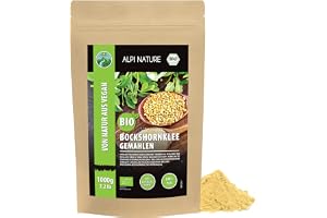 Alpi Nature Bockhornsklöver Pulver BIO 1kg, Ekologiska Malda Bockhornsklöverfrön, Malda Methi Frön