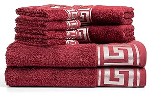 B&Z LUXURY Set Asciugamano da bagno 500gr pregiato BAMBOO e cotone 2 teli doccia 4 asciugamani viso 2 panni bidet SUPER assorbenti SOFFICI telo mani ospiti palestra certificati oekotex (Bordeaux, Set 8)