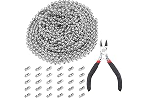 HAOBIN 10 M Catena A Sfere In Acciaio Inossidabile Catena Di Estensione Catena In Acciaio Catena A Palline Viene Fornito Con 30 Connettori A Catena A Sfere E 1 Pinza Per Gioielli Per L'Artigianato