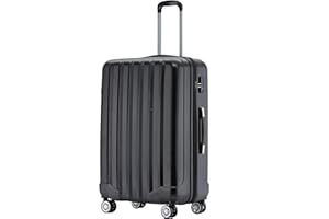 BEIBYE TSA-Schloß 2080 Hangepäck Zwillingsrollen neu Reisekoffer Koffer Trolley Hartschale Set-XL-L-M(Boardcase) (Schwarz, XL)