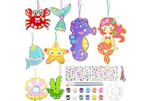 Shinybox Animali Marini in Legno, 16 Pezzi Kit di Artigianato in Legno Animali Marini per Bambini, Kit Animali Marini Fai da Te in Legno per Bambini, Lavoretti Creativi Animali Marini Artigianale