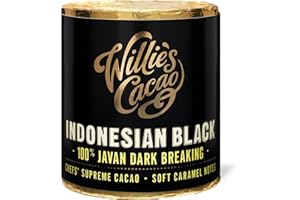Willie's Cacao - 100% Cacao - 100% Javan Dark Breaking cacao - Caramel notes - 180g x 6 - For cooking, baking, drinks - Vegan & No Added Sugar
