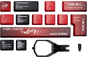 ‎ASUS ASUS ROG Dye-Sub PBT Keycaps für ROG NX Switches - Tasten aus hochwertigem und langlebigem PBT mit sublimierten Legenden und eleganten ROG-Elementen