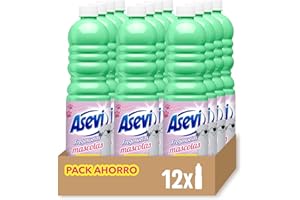 Asevi - Fregasuelos Mascotas Concentrado con Tecnología Patentada contra el Mal Olor | Limpiasuelos Perfumado con PH Neutro para Todo Tipo de Suelos - 12 Botellas x 1 Litro