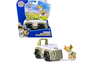 Paw Patrol Patrulla Canina - Coche Todoterreno Jungle Cruiser Y Figura Tracker - Patrulla Canina Juguetes - Juguetes Niños 3 Años + - Regalo Niño 3 Años