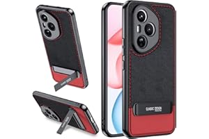 Lemxiee Cover for HONOR 400 Pro Case with folding stand & Anti-fingerprint & Anti-slip Flexible Silicone + PU leather case red