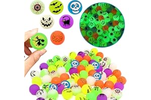 SPERMUOY Bola de flummi luminosa de Halloween, mini bola de alta elasticidad, bolas de saltar para fiestas de Halloween, fiestas de vacaciones, pequeños regalos, etc.