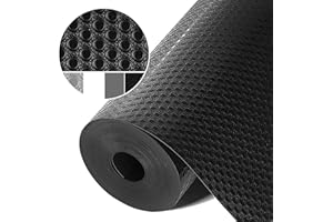 Origuuds Tapis Fond de Tiroir, Tapis de tiroir Non-Adhésif Antiderapant, EVA Plastique Tapis de Frigo Peut être Coupé en Taille pour Protection Tiroir Placard Cuisine (Noir/30cm x 300cm)