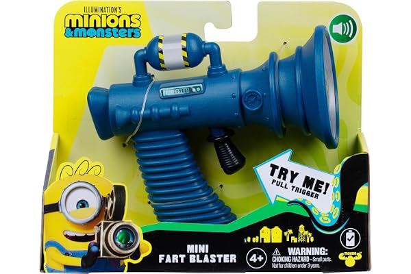 Minions & Monster Mini Blaster med 8 pruttljud | Veralbere familj och vänner med 8 alberna furzljud, kompakt för resor; stråkleksaker från 4 år